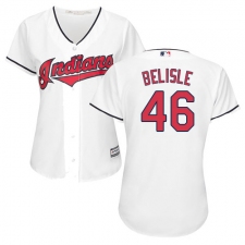 Women's Majestic Cleveland Indians #46 Matt Belisle Authentic White Home Cool Base MLB Jersey