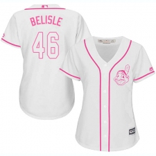 Women's Majestic Cleveland Indians #46 Matt Belisle Replica White Fashion Cool Base MLB Jersey