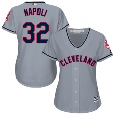 Women's Majestic Cleveland Indians #32 Mike Napoli Authentic Grey Road Cool Base MLB Jersey