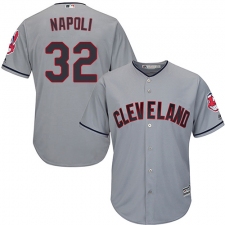 Youth Majestic Cleveland Indians #32 Mike Napoli Replica Grey Road Cool Base MLB Jersey