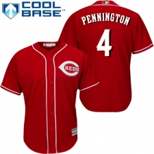Men's Majestic Cincinnati Reds #4 Cliff Pennington Replica Red Alternate Cool Base MLB Jersey