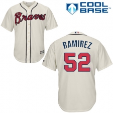 Men's Majestic Atlanta Braves #52 Jose Ramirez Replica Cream Alternate 2 Cool Base MLB Jersey