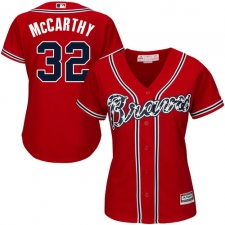 Women's Majestic Atlanta Braves #32 Brandon McCarthy Replica Red Alternate Cool Base MLB Jersey