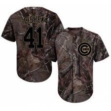 Youth Majestic Chicago Cubs #41 Steve Cishek Authentic Camo Realtree Collection Flex Base MLB Jersey