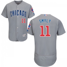 Men's Majestic Chicago Cubs #11 Drew Smyly Grey Road Flex Base Authentic Collection MLB Jersey