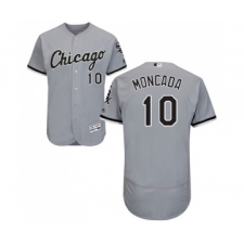 Men's Majestic Chicago White Sox #10 Yoan Moncada Grey Road Flex Base Authentic Collection MLB Jerseys
