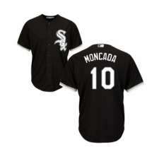Men's Majestic Chicago White Sox #10 Yoan Moncada Replica Black Alternate Home Cool Base MLB Jerseys