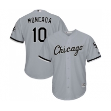 Men's Majestic Chicago White Sox #10 Yoan Moncada Replica Grey Road Cool Base MLB Jerseys