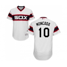 Men's Majestic Chicago White Sox #10 Yoan Moncada White Alternate Flex Base Authentic Collection MLB Jerseys