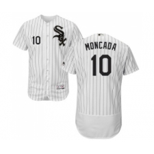 Men's Majestic Chicago White Sox #10 Yoan Moncada White Home Flex Base Authentic Collection MLB Jerseys