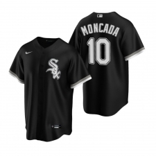 Men's Nike Chicago White Sox #10 Yoan Moncada Black Alternate Stitched Baseball Jersey