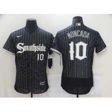 Men's Nike Chicago White Sox #10 Yoan Moncada Black Alternate Stitched Jersey