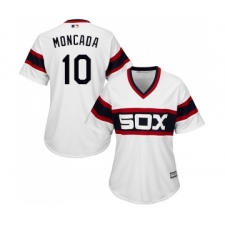 Women's Majestic Chicago White Sox #10 Yoan Moncada Replica White 2013 Alternate Home Cool Base MLB Jerseys