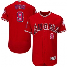 Men's Majestic Los Angeles Angels of Anaheim #9 Justin Upton Red Alternate Flex Base Authentic Collection MLB Jersey