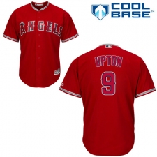 Men's Majestic Los Angeles Angels of Anaheim #9 Justin Upton Replica Red Alternate Cool Base MLB Jersey