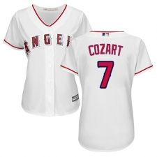 Women's Majestic Los Angeles Angels of Anaheim #7 Zack Cozart Authentic White Home Cool Base MLB Jersey