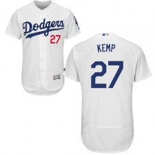 Men's Majestic Los Angeles Dodgers #27 Matt Kemp White Home Flex Base Authentic Collection MLB Jersey