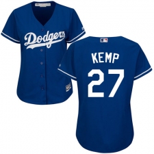 Women's Majestic Los Angeles Dodgers #27 Matt Kemp Authentic Royal Blue Alternate Cool Base MLB Jersey