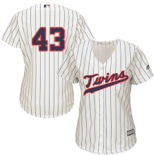Women's Majestic Minnesota Twins #43 Addison Reed Authentic Cream Alternate Cool Base MLB Jersey