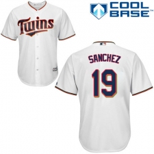 Youth Majestic Minnesota Twins #19 Anibal Sanchez Authentic White Home Cool Base MLB Jersey