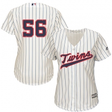 Women's Majestic Minnesota Twins #56 Fernando Rodney Authentic Cream Alternate Cool Base MLB Jersey