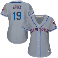 Women's Majestic New York Mets #19 Jay Bruce Replica Grey Road Cool Base MLB Jersey