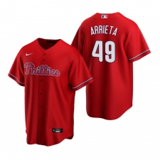Men's Nike Philadelphia Phillies #49 Jake Arrieta Red Alternate Stitched Baseball Jersey
