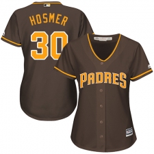 Women's Majestic San Diego Padres #30 Eric Hosmer Replica Brown Alternate Cool Base MLB Jersey
