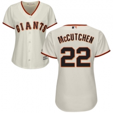 Women's Majestic San Francisco Giants #22 Andrew McCutchen Authentic Cream Home Cool Base MLB Jersey