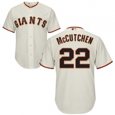 Youth Majestic San Francisco Giants #22 Andrew McCutchen Authentic Cream Home Cool Base MLB Jersey