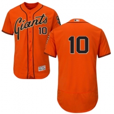 Men's Majestic San Francisco Giants #10 Evan Longoria Orange Alternate Flex Base Authentic Collection MLB Jersey
