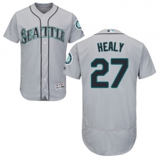 Men's Majestic Seattle Mariners #27 Ryon Healy Grey Road Flex Base Authentic Collection MLB Jersey
