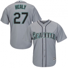 Men's Majestic Seattle Mariners #27 Ryon Healy Replica Grey Road Cool Base MLB Jersey