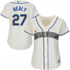 Women's Majestic Seattle Mariners #27 Ryon Healy Authentic Cream Alternate Cool Base MLB Jersey