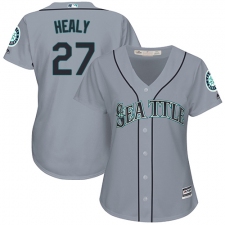 Women's Majestic Seattle Mariners #27 Ryon Healy Replica Grey Road Cool Base MLB Jersey