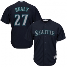 Youth Majestic Seattle Mariners #27 Ryon Healy Authentic Navy Blue Alternate 2 Cool Base MLB Jersey