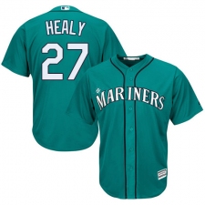 Youth Majestic Seattle Mariners #27 Ryon Healy Replica Teal Green Alternate Cool Base MLB Jersey