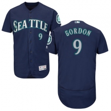 Men's Majestic Seattle Mariners #9 Dee Gordon Navy Blue Alternate Flex Base Authentic Collection MLB Jersey