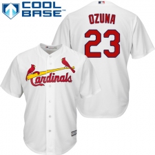 Youth Majestic St. Louis Cardinals #23 Marcell Ozuna Authentic White Home Cool Base MLB Jersey