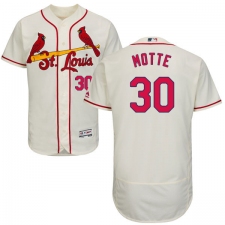 Men's Majestic St. Louis Cardinals #30 Jason Motte Cream Alternate Flex Base Authentic Collection MLB Jersey
