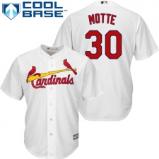 Men's Majestic St. Louis Cardinals #30 Jason Motte Replica White Home Cool Base MLB Jersey