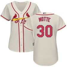 Women's Majestic St. Louis Cardinals #30 Jason Motte Authentic Cream Alternate Cool Base MLB Jersey