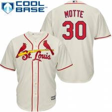 Youth Majestic St. Louis Cardinals #30 Jason Motte Authentic Cream Alternate Cool Base MLB Jersey