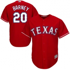 Men's Majestic Texas Rangers #20 Darwin Barney Replica Red Alternate Cool Base MLB Jersey