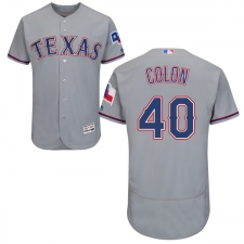 Men's Majestic Texas Rangers #40 Bartolo Colon Grey Road Flex Base Authentic Collection MLB Jersey
