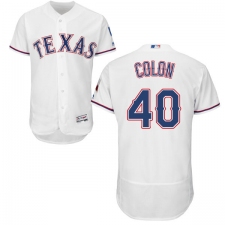 Men's Majestic Texas Rangers #40 Bartolo Colon White Home Flex Base Authentic Collection MLB Jersey
