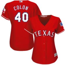 Women's Majestic Texas Rangers #40 Bartolo Colon Replica Red Alternate Cool Base MLB Jersey