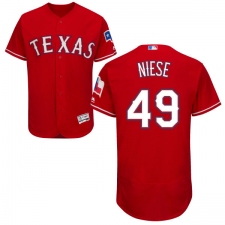 Men's Majestic Texas Rangers #49 Jon Niese Red Alternate Flex Base Authentic Collection MLB Jersey