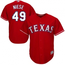 Men's Majestic Texas Rangers #49 Jon Niese Replica Red Alternate Cool Base MLB Jersey