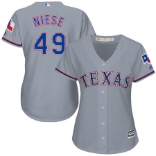 Women's Majestic Texas Rangers #49 Jon Niese Authentic Grey Road Cool Base MLB Jersey